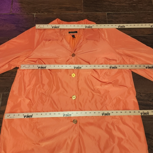 RALPH LAUREN Orange Logo Button Single Breasted Lightweight Trench Coat 3-XL - Picture 11 of 16